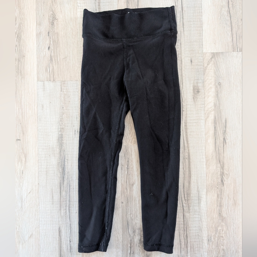 Little Bipsy Classic Black Ribbed Leggings, 3-4T (V5)